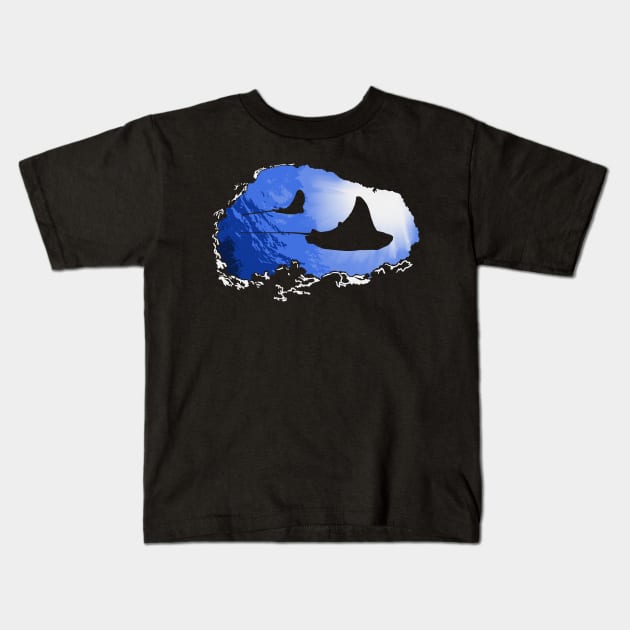 Stingray Underwater Kids T-Shirt by nickbeta